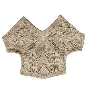 Vince Hand-Knit Linen Sweater Top – Natural Beige XXS